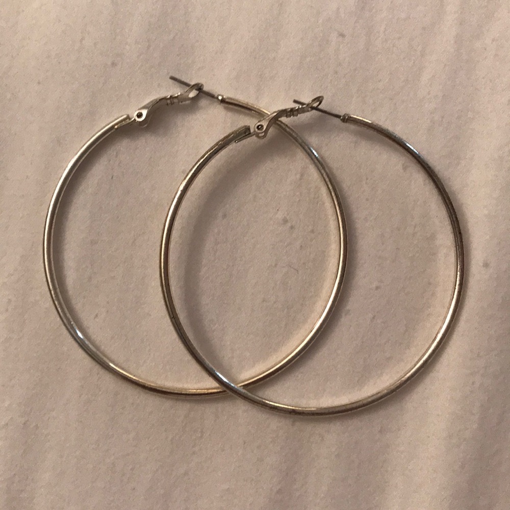 🌸 Silver Hoops